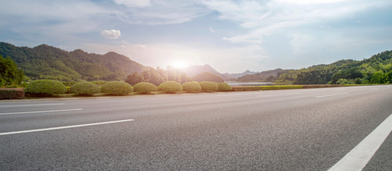 Highway Pavement Urban Road and Outdoor Natural Landscape